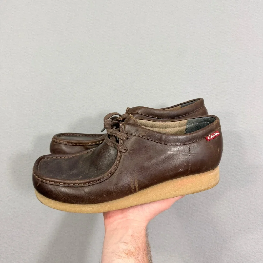 Clarks Shoes Mens 10 Brown Wallabee Low Leather Moc Toe Crepe Sole 26066018